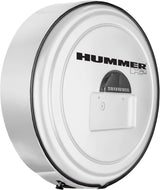 Boomerang Hummer H2 (05-10) – Color Matched MasterSeries Hard Tire Cover – (Color Matched Plastic Face & Stainless Steel Ring) – Hummer H2 Logo – Pewter Metallic