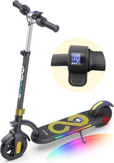 Gyroor Kids Electric Scooter, with 200W Motor & LED Visible Display, Colorful Lights, Adjustable Speed and Height, 10 Mph & 10 Miles Range Electric Scooter, Electric Scooter for Kids Ages 8-12