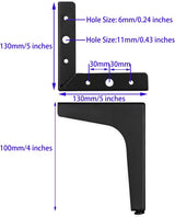 4 Inch Furniture Legs Modern Metal Cabinet Legs Set of 4, Furniture Feet Black Dresser Legs DIY Replacement Feet for Table Sofa Nightstand Chair Couch Ottoman Cabinet